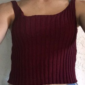 maroon cropped tank